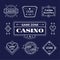 Casino vector logo icons set. Poker, cards or game