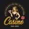 Casino vintage colorful badge