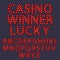 Casino winner lucky. Red letters with luminous glowing lightbulbs. Vector typography words design. Template type font for poster