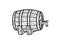 Cask or wooden barrel with tap