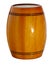 Cask. Wooden varnished barrel on white background