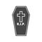 Casket and Cross Icon - Illustration