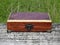 Casket of Mahogany Mahogany handmade on a green background