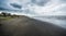 Caspian sea under blue sky in early September, snag on the beach