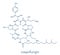 Caspofungin antifungal drug molecule. Skeletal formula.