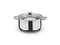 Casserole kitchen kettle dishes silver plated steel isolate white background.