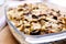 Casserole with potato cheese and mushrooms