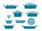 Casseroles and baking dishes header, collection of glassware kitchenware and cookware set of kitchen utensils for home cooking,