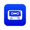 Cassete tape icon blue vector