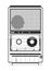 Cassette 80s audio equipment black and white 2D line cartoon object