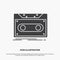 Cassette, demo, record, tape, record Icon. glyph vector gray symbol for UI and UX, website or mobile application