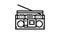 cassette stereo boombox player line icon animation