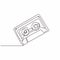 cassette tape ribbon one continuous line drawing music instrument