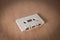 Cassette tapes on brown paper background. Vintage style