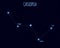 Cassiopeia constellation, vector illustration with the names of basic stars