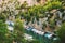 Cassis, Calanques, France. French Riviera. Many White Yachts Boats Moored In Bay. Calanques - A Deep Bay Surrounded By