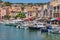 Cassis village marina boats and houses