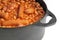 Cassoulet close-up in a cast iron casserole