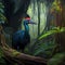 Cassowary Habitats At Rainforest. Generative AI