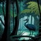 Cassowary Habitats At Rainforest. Generative AI