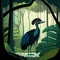 Cassowary Habitats At Rainforest. Generative AI