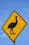 Cassowary warning sign in North Queensland, Australia