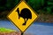 Cassowary warning sign in Queensland Australia