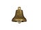 Cast bronze bell with tongue isolated on white background