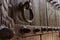 Cast iron door knocker and studs close up