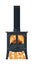 Cast iron mantel with burning firewood inside