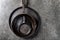 Cast iron Pans or Skillets on Grey Background