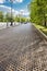 The cast-iron roadway on Yakornaya Square in Kronstadt, Russia