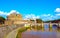 Castel Sant`angelo and Bernini`s statue on the bridge, Rome, Italy. Tiber river