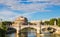Castel Sant\'Angelo with bridge by day and blue sky