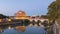 Castel Sant`Angelo and bridge over Tiber river in Rome, Italy