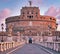 Castel Sant\\\'Angelo (Saint Angel Castle) in Rome (Roma)  Italy. Historic monument with nobody at sunrise