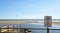 Castelldefels beach with large rain pond