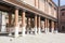 Castello, Venice, Cavalcavia, or gangway on columns, by GA Pigazzi separating Campiello de la Chiesa and  San Francesco della