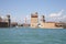Castello, Venice, Veneto, Italy, Renaissance Porta Nuova Tower and lagoon entrance to Arsenale