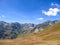 Castelmagno - Panoramic mountain landscape of Cottian Alps in Grana Valley (Valle Grana), Italy