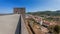 Castelo de Vide rooftops and castle watchtower seen from the Castle roof.