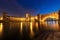 Castelvecchio and Scaligero Bridge at night in Verona - Medieval Old Castle