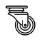 casters wheel hardware furniture fitting line icon vector illustration