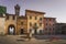 Castiglione della Garfagnana main square. Tuscany, Italy