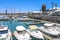 Castillo Caleta de Fuste small harbour with boats, Fuerteventura