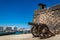 Castillo de San Gabriel - Saint Gabriel Castle in Arrecife and a cannon in front of it