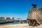 Castillo de San Gabriel - Saint Gabriel Castle in Arrecife and a cannon in front of it