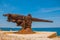 Castillo Del Morro. Rusty weapons are directed towards. The old fortress. Cuba. Havana.