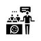 casting interview video film glyph icon vector illustration