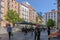 Castiza Chueca Square with its terraces of bars and shops cradle of gay pride in Madrid. June 15, 2019. Madrid. Spain. Travel